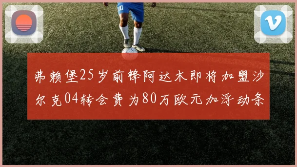 弗赖堡25岁前锋阿达木即将加盟沙尔克04转会费为80万欧元加浮动条件
